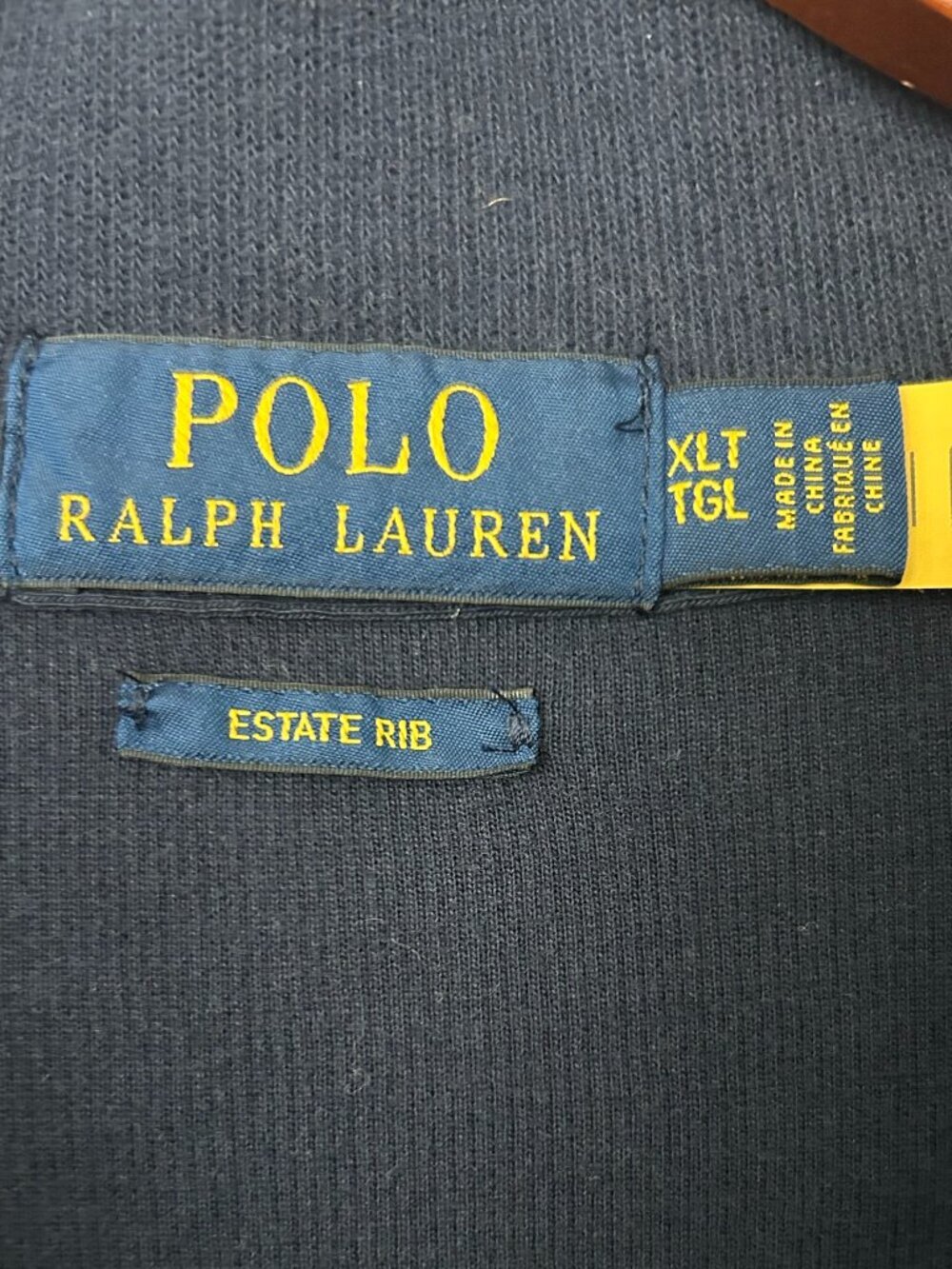 Polo Ralph Lauren Estate Rib Quarter Zip Pullover Men’s XLT Navy Cotton Pony - Picture 5 of 9